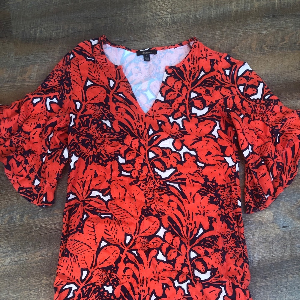 Ella Moss red and blue patterned dress